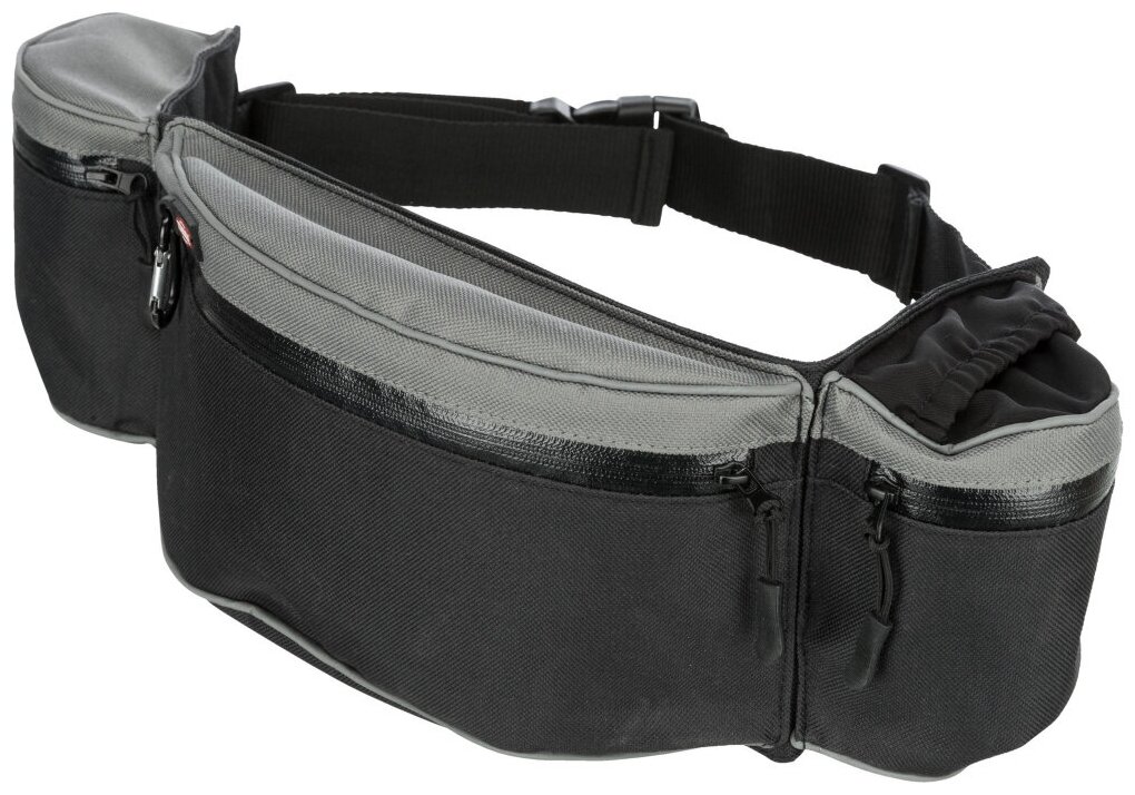 Trixie Сумка на пояс Baggy Belt, ремень 62–125 см, чёрный/серый