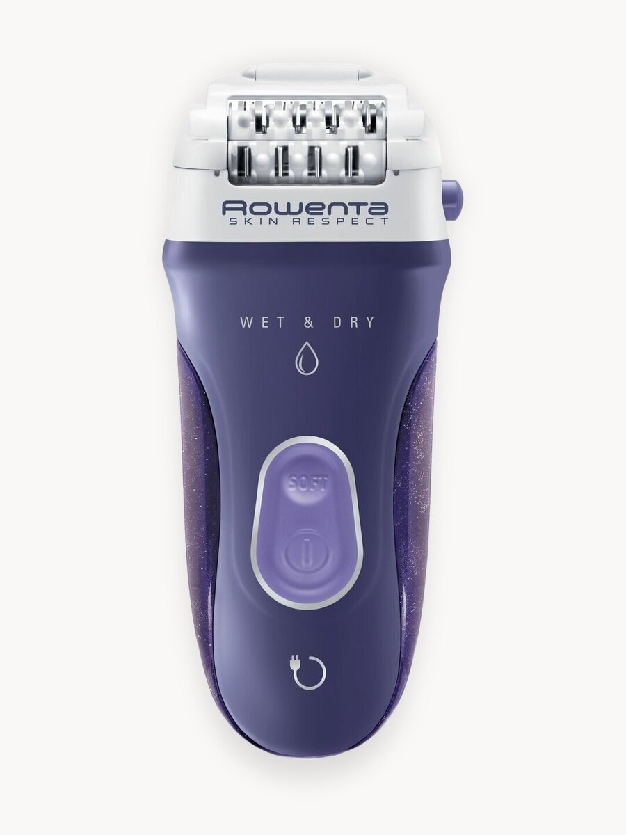Эпилятор женский для удаления волос Rowenta Skin Respect EP8050F0 с 3 насадками и чехлом, фиолетовый