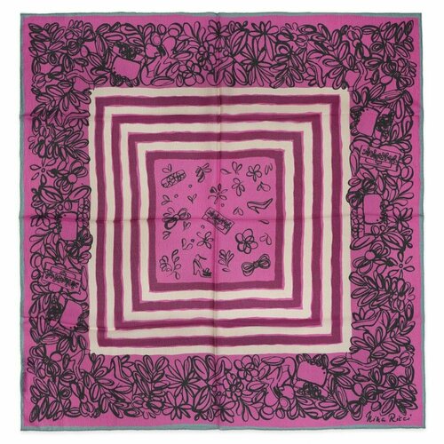 фото Платок nina ricci, натуральный шелк, 90х90 см, розовый