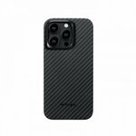Чехол PITAKA MagEZ Case 4 для iPhone 15 Pro черно-синий 1500D Twill (KI1501P) - изображение