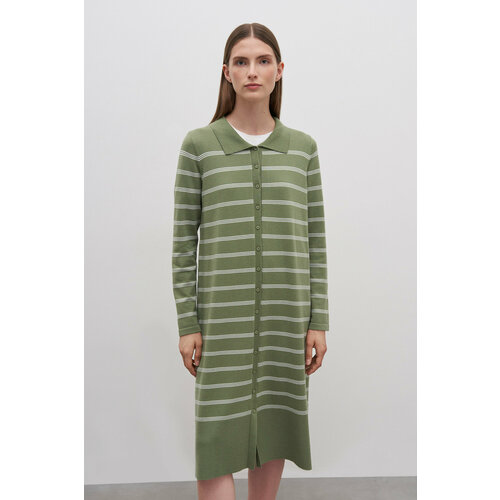 фото Платье finn flare, повседневное, прямой силуэт, вязаное, размер xs, зеленый