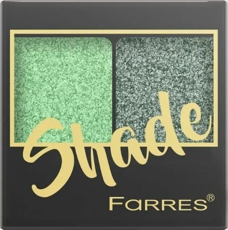 Farres cosmetics Тени для век Shade, 2-х цветные, №06 Салатовый/хвойно-зеленый