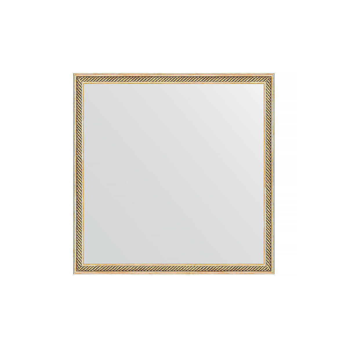Зеркало настенное EVOFORM в багетной раме витое золото, 58х58 см, для гостиной, прихожей, кабинета, спальни и ванной комнаты, BY 0606