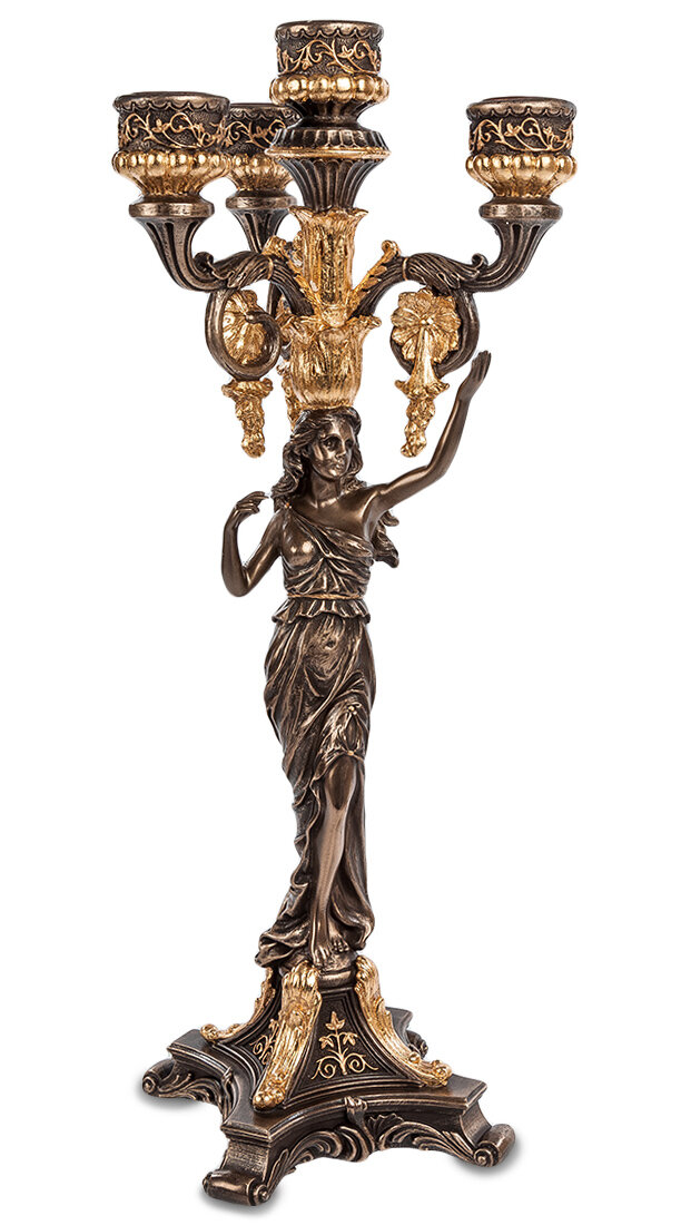 Канделябр в древнеримском стиле "Девушка" 14,5х14,5х37,5см. арт. WS-689/2 Veronese