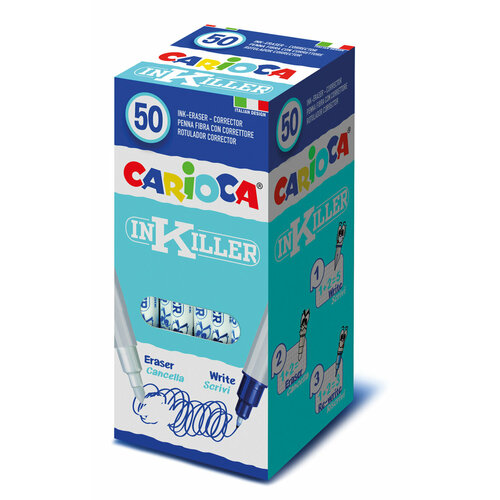Ручка капиллярная 50 шт. синяя Carioca Inkiller 1 мм 41414 цвет чернил: синий