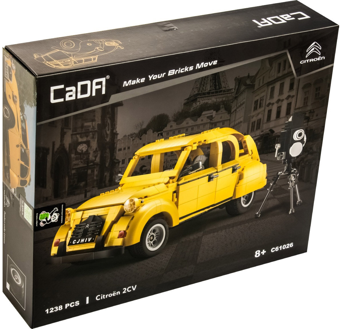 Конструктор CADA ретроавтомобиль 2CV, 1238 деталей - C61026W