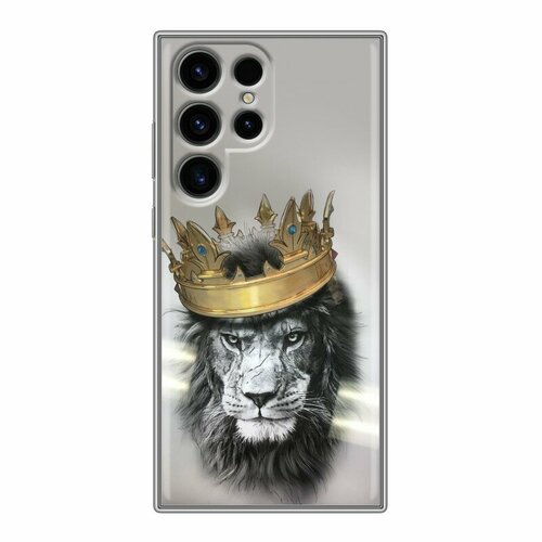 Дизайнерский силиконовый чехол для Самсунг С24 Ультра / Samsung Galaxy S24 Ultra Лев с короной