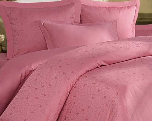 Изображение товара Постельное белье евро Мозаика брусника, сатин жаккард, наволочки 70х70(2шт) и 50*70(2шт)