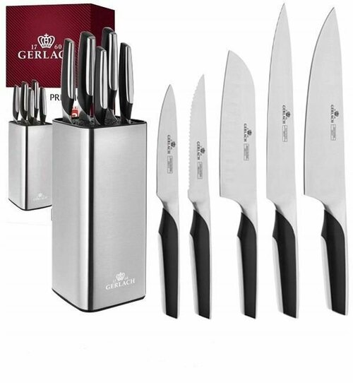 Набор ножей в стальном блоке Gerlach Prestige AB10629515105, 5 шт.