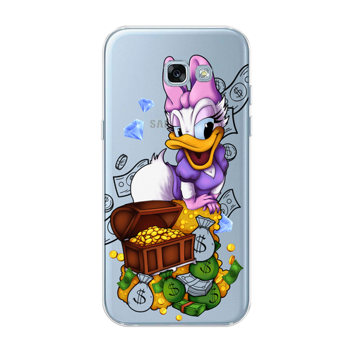 Силиконовый чехол на Samsung Galaxy A3 2017 / Самсунг Галакси A3 2017 Rich Daisy Duck, прозрачный