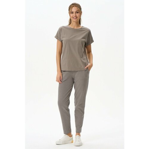 фото Брюки lory, размер 48, бежевый, коричневый