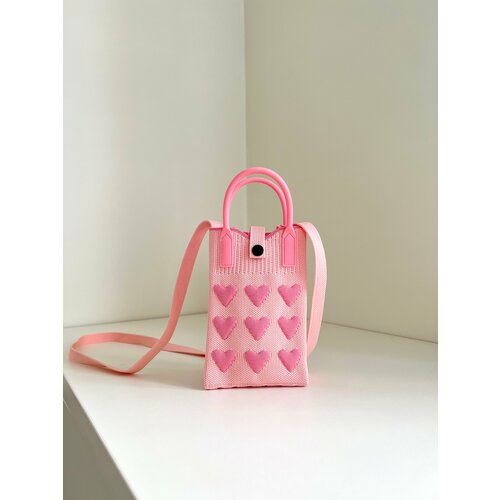 фото Сумка wh1001rose, фактура вязаная, плетеная, розовый wear hearts