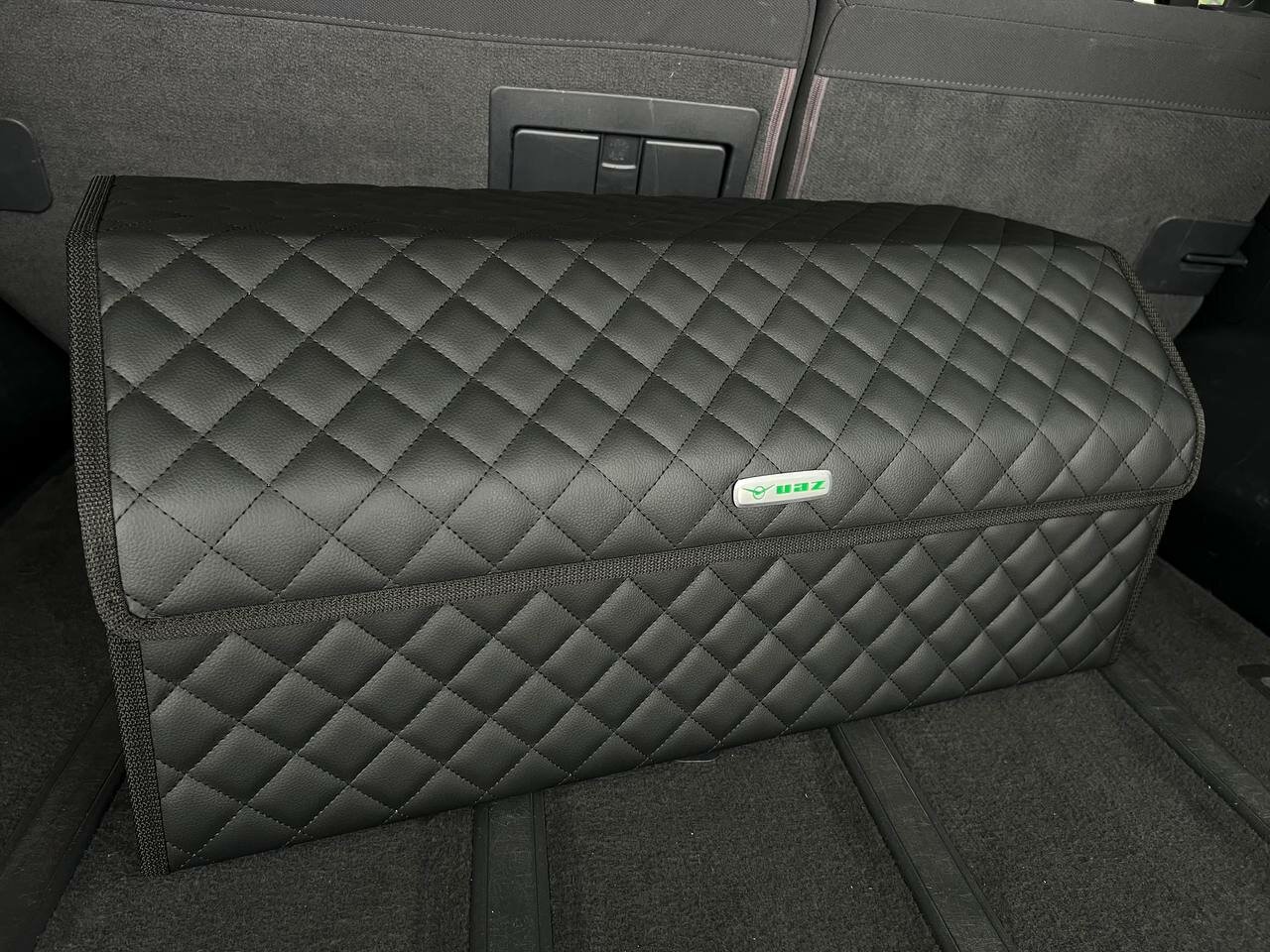 Органайзер для багажника UAZ / УАЗ / Кофр 70х30х30, сумка, саквояж, ящик, черный с черной отстрочкой
