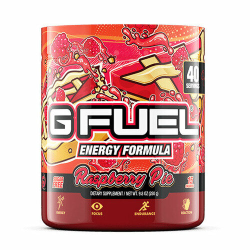 Сухой энергетик GFUEL Raspberry Pie (Малиновый пирог), 40 порций, 280 г