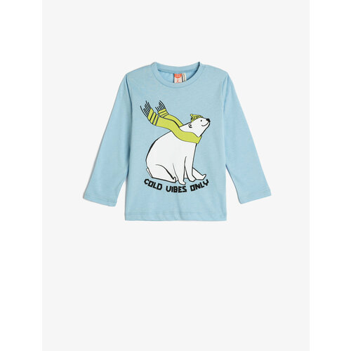 фото Лонгслив koton, размер 6-9 месяцев, синий