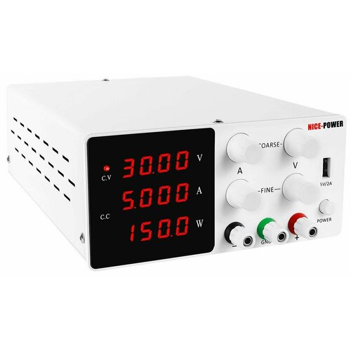 Импульсный лабораторный источник питания Nice-Power SPS-W305 (30 В, 5 А, 1 канал, 150 Вт, USB выход 5 В/2 А)