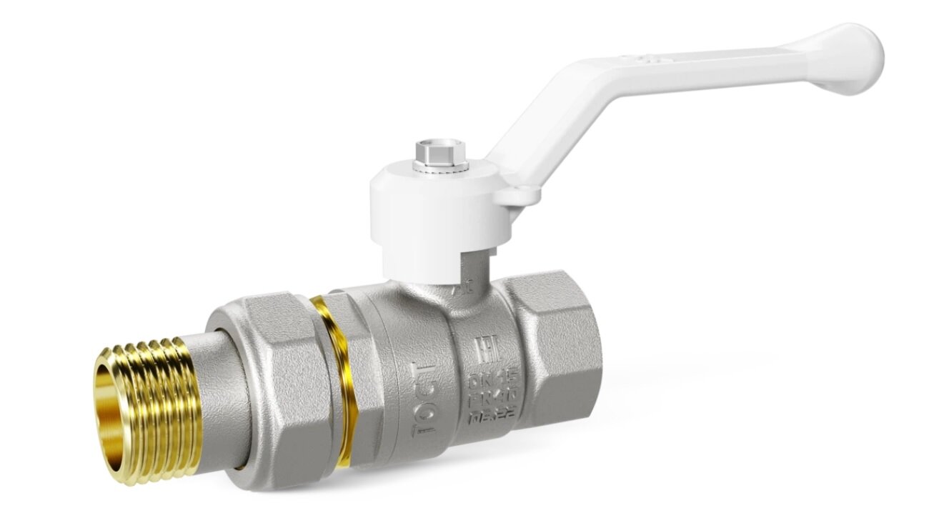 фото Кран шаровой латунный LD Pride 47.15. В-ГШ. Р Ду 15 Ру 40 рычаг (white)