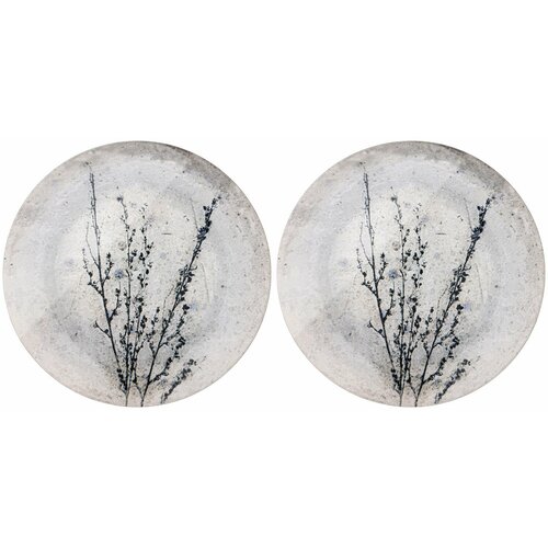 Набор тарелок Обеденных Столовых 25 см на 2 персоны Bronco Provence, Керамика, Мелкие Белые, 2 Шт набор посуды