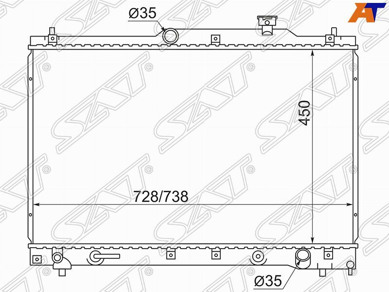 Радиатор охлаждения для Тойота Естима 2000-2006 год выпуска (Toyota Estima) SAT TY0030-TCR30