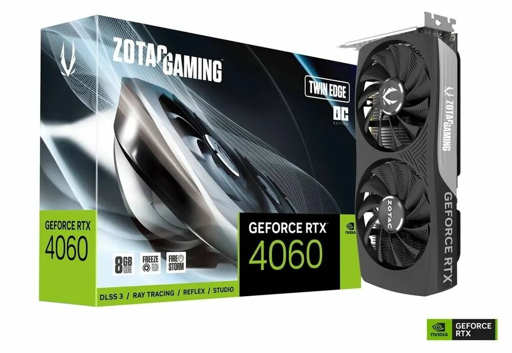 Видеокарта RTX 4060 Twin Edge OC 8GB GDDR6 128bit 3xDP HDMI 2FAN Medium Pack