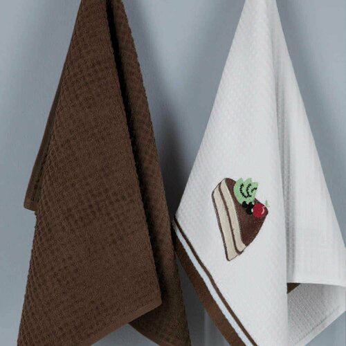 Набор салфеток махровая+вафельная MAXSTYLE 40/60 см. торт 2 шт.