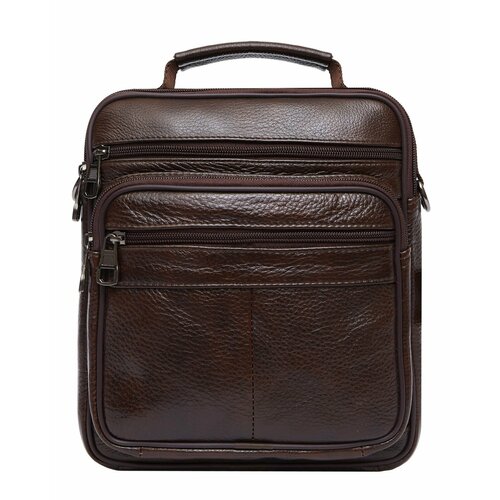Сумка кросс-боди , фактура гладкая, коричневый, серебряный мужская сумка через плечо кожаная барсетка планшет