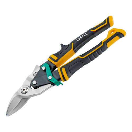 Ножницы по металлу 270 мм прямой и правый рез сталь-СrMo трехкомпонентные рукоятки Denzel 1044₽