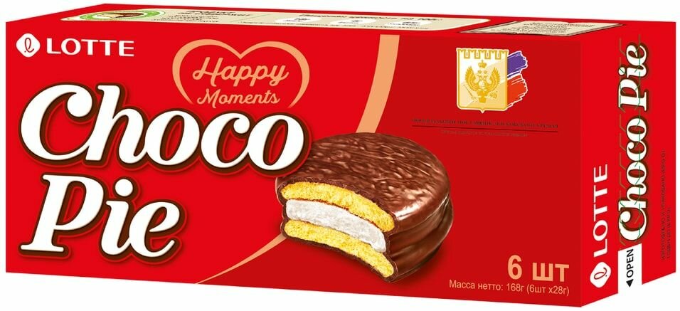 Печенье Lotte Choco Pie в глазури 6шт*28г