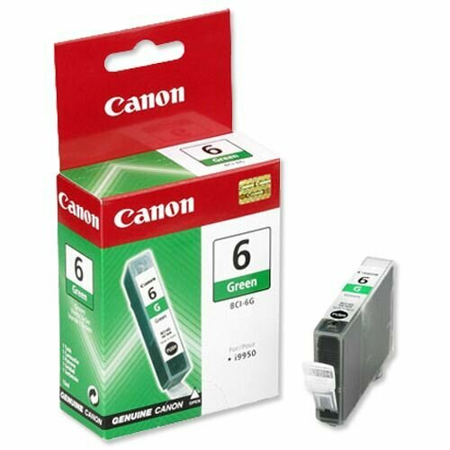 Картридж оригинальный CANON 6 (BCI-6G) Green Зеленый для принтеров Canon BJC-8200; PIXMA iP3000, iP4000, iP5000, iP6000, iP8500, MP750, MP760, MP780 9473A, BCI6G, BCI-6-G