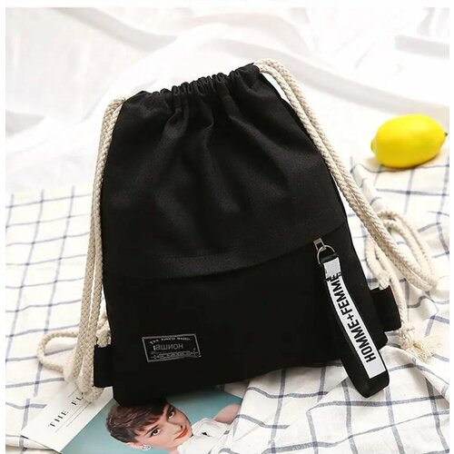Холщовая сумка на шнурке, сумка-мешок для обуви, сумка для занятий, легкий повседневный сумка на шнурке черная