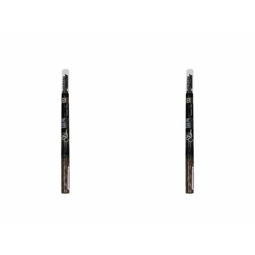 Farres Сosmetics Карандаш для бровей механический Slim, c щеточкой, 02 серо-коричневый, 2 шт.