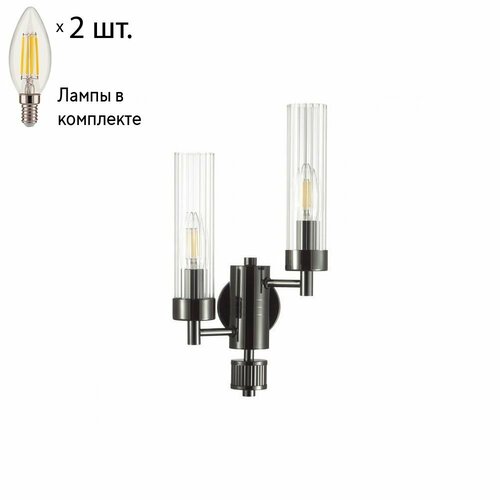 Бра Lumion Kamilla с лампочками 5275/2W+Lamps E14 Свеча черный