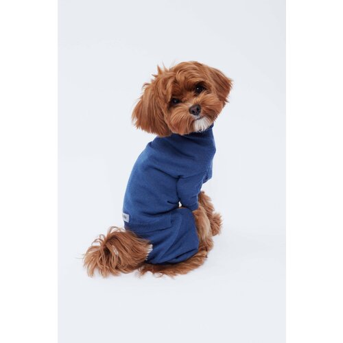 Трикотажные брюки синие - M