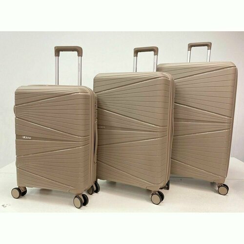 Чемодан MIRONPAN, 43 л, размер S+, бежевый чемодан mironpan 45 л размер s серый