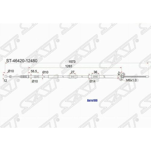 Трос ручника TY Sprinter Carib AE114/115 4WD 95-02, - правый