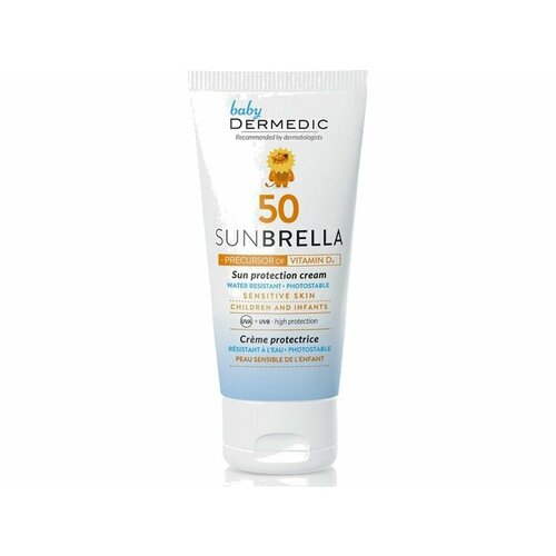 Детский солнцезащитный крем для лица SPF 50 DERMEDIC SUNBRELLA бады тонизирующие и общеукрепляющие витрум витамин аква d3