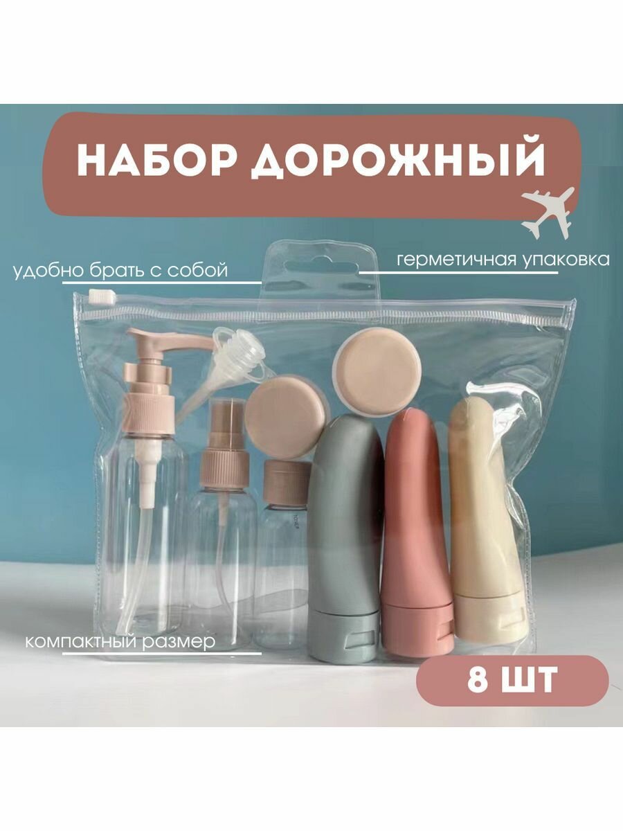 фото Дорожный набор флаконов для путешествий 8 шт