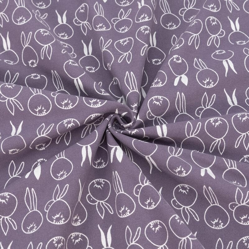 фото Ткань для шитья хлопок, 1 Метр ткани, Фланель плательная 175 гр/м2, Для пеленок новорожденным, Отрез - 150х50, Зайки на корице