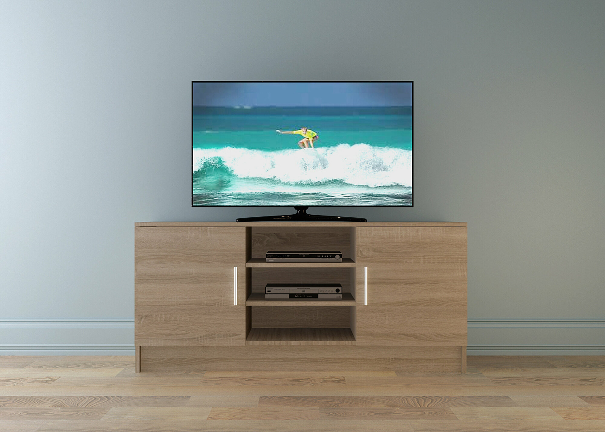 фото Тумба под ТВ НК-Мебель Лофт 120x37x55, дуб сонома