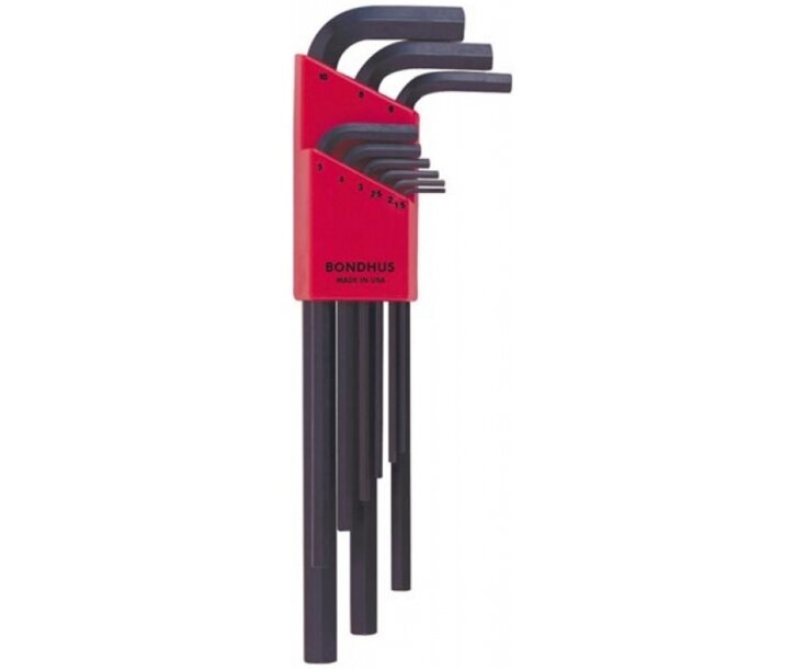 Набор из 9 черных ключей BONDHUS L 1.5-10mm 12199