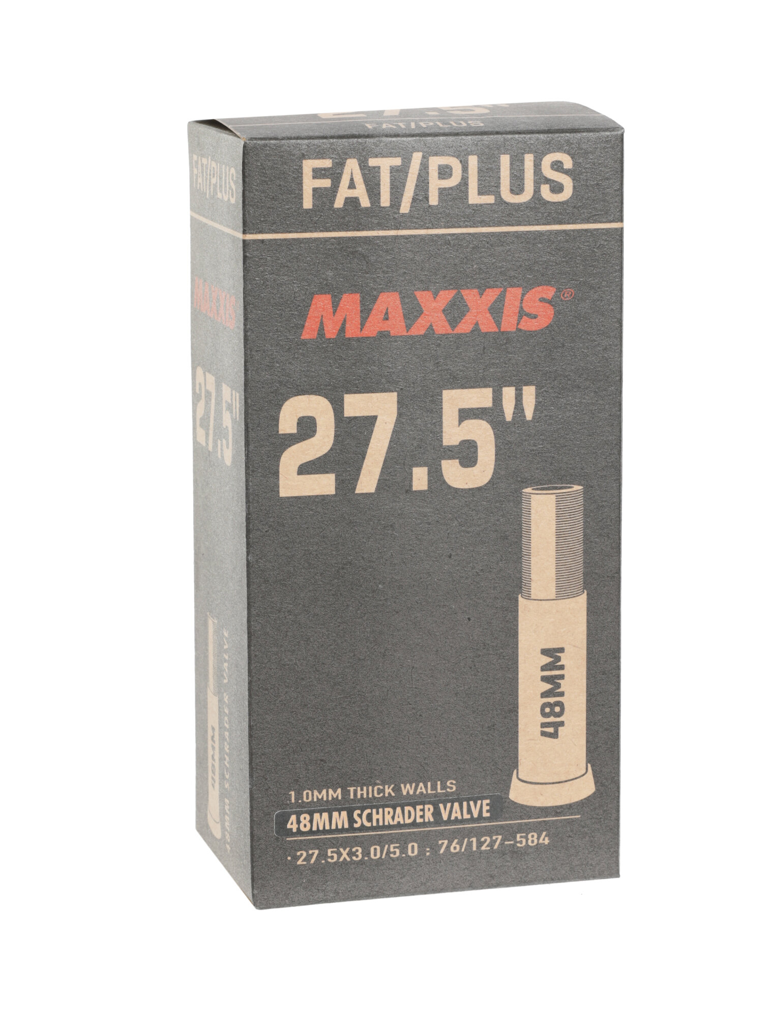 Велокамера Maxxis Fat/Plus 27.5X3.0/5.0 76/127-584 1.0mm Автониппель 48 мм