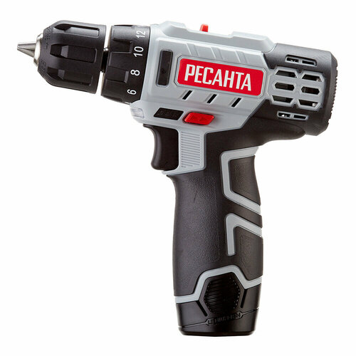 Дрель-шуруповерт аккумуляторная безударная Ресанта ДА-12-2ЛК 75142 12В 2х2Ач Li-Ion 2 АКБ иЗУ 9631₽