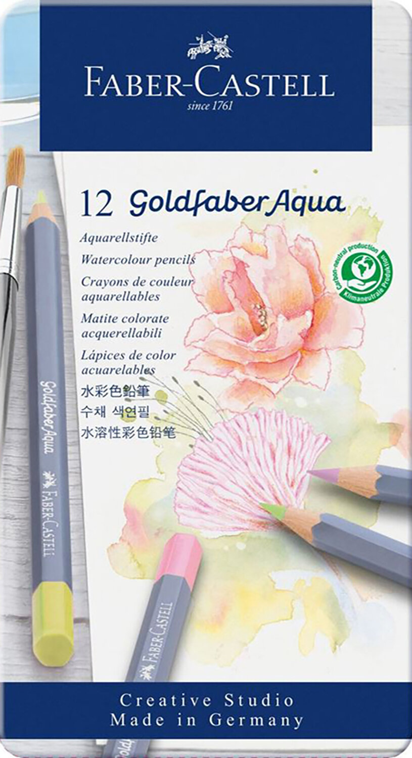 Карандаши акварельные Goldfaber Aqua, 12 цветов пастельных