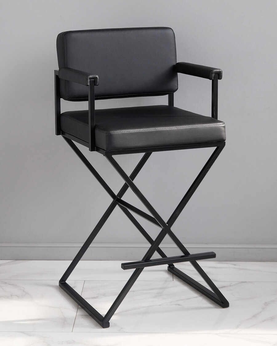 Барный стул для визажиста и бровиста черный Johny Wood