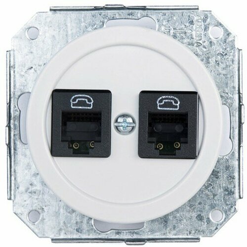 Розетка телефоннаякомпьютерная RJ11RJ45 Fontini VENEZIA скрытый монтаж коричневый 35708032 5301₽