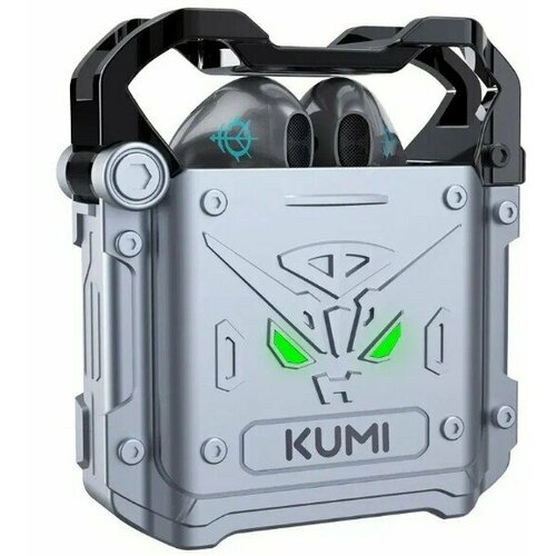 Наушники беспроводные KUMI Mech X3 с микрофоном серые 3080₽