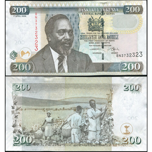 Банкнота. Кения 200 шиллингов. 01.04.2006 UNC. Кат. P.49b