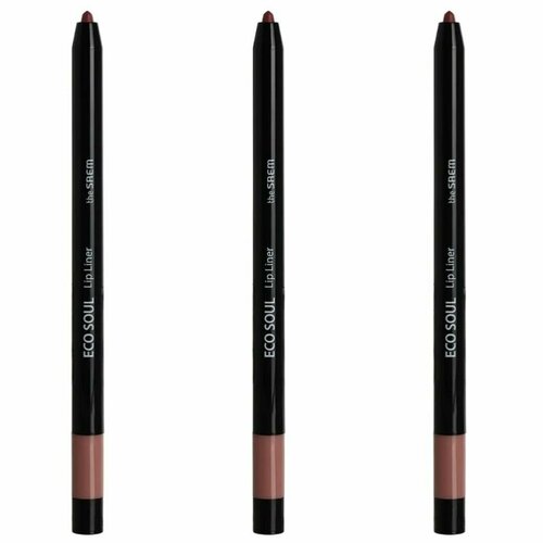 THE SAEM Карандаш для губ Eco Soul Lip Liner BE01 Soul Beige, 3 шт