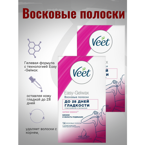 Восковые полоски для чувственных участков 14 шт 2уп