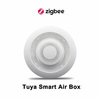Датчик температуры и влажности CO2 Smart Tuya Zigbee, Wi-Fi прибор 5 в 1 для определения формальдегида, VOC, управление через приложение, связь с приложением для умного дома